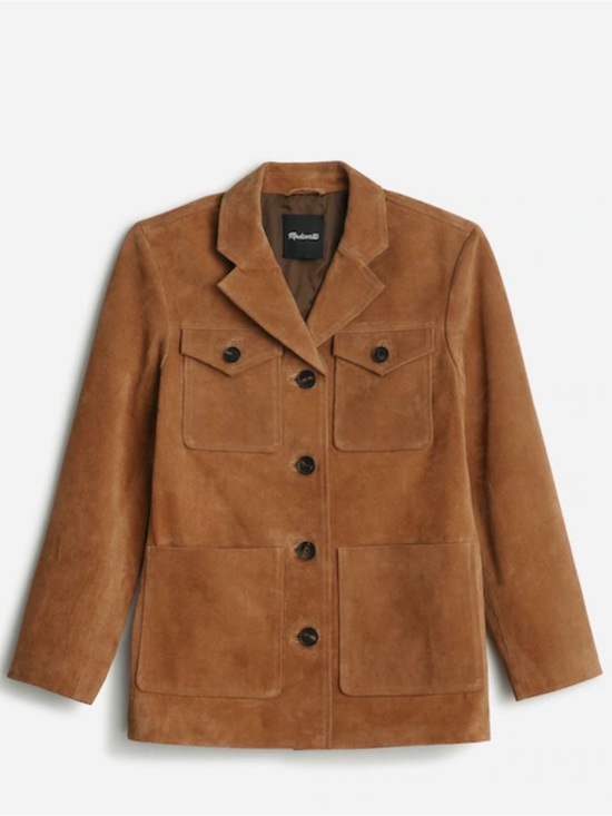 Madewell Jackets & Blazers - Madewell Suede Chore Blazer in Cognac Brown